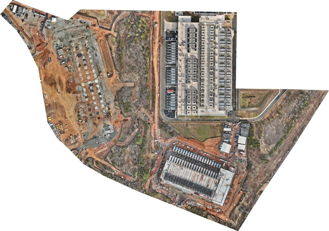 Orthomosaic of an active construction site