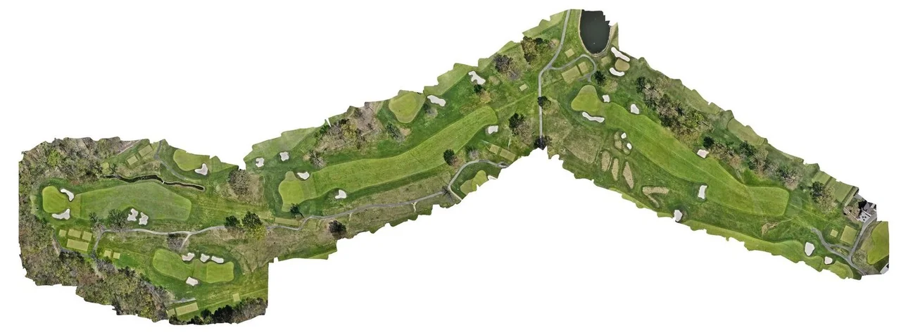 Course-wide golf orthomosaic